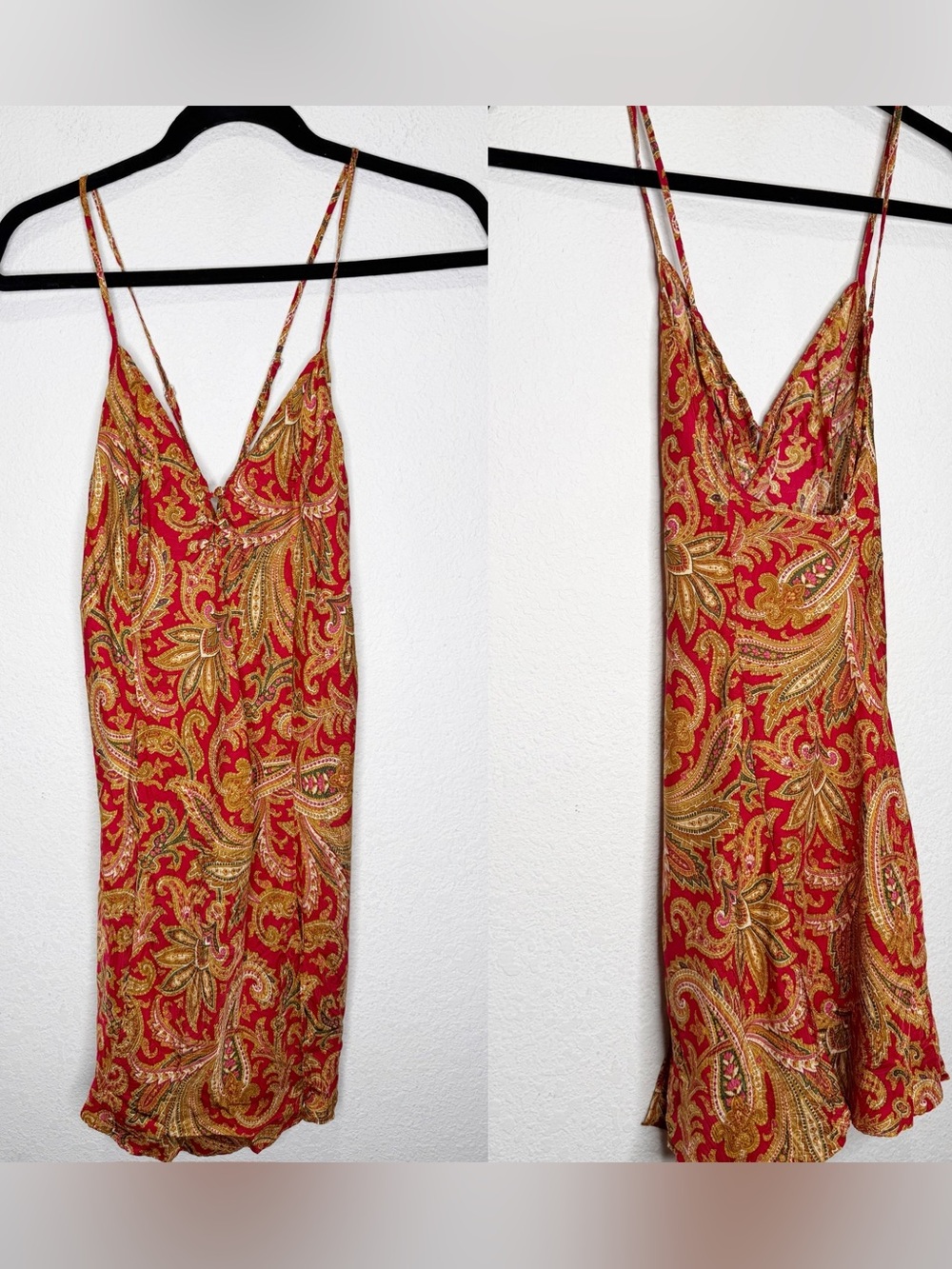 Vintage Victoria’s Secret 100% Silk Babydoll Paisley Slip Dress Bias Cut
